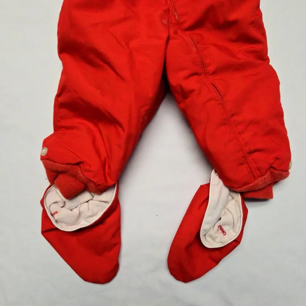 Vintage Weather Tamer Red Blue Hooded Snowsuit Toddler Made in USA Kids 24 Month